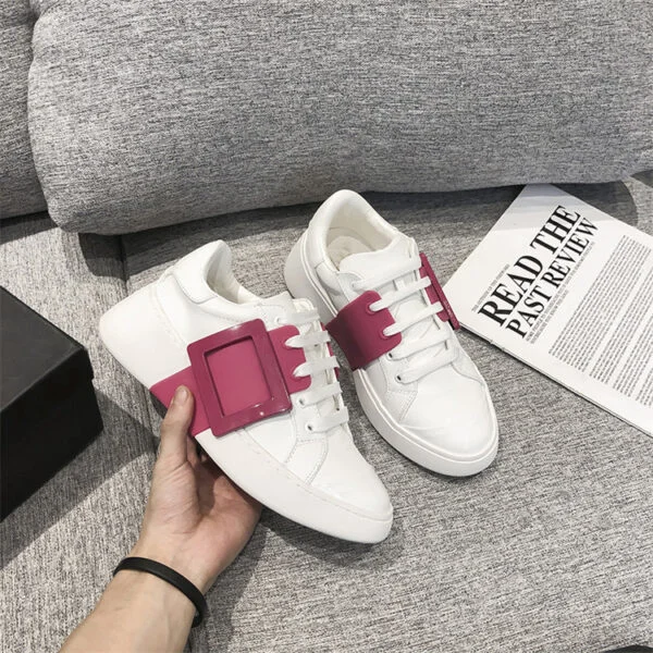 All Match Heightened Platform Casual Round Toe Lace Up Sneakers - Image 3