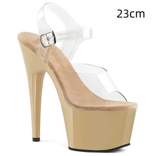 17cm Stiletto Heel Pole Dance Shoes Buckle Peep Toe Sandals Waterproof Platform Night Show Catwalk Show High Heels - Image 6