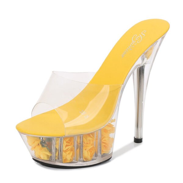 Women's High Heel Slippers With Crystal Sole - Image 4