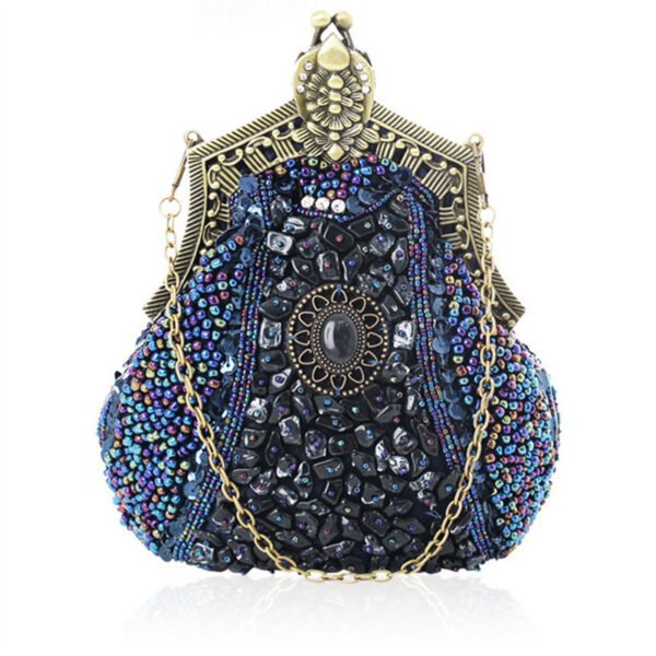 Women's Vintage Heavy Beaded Evening Bag - Image 3