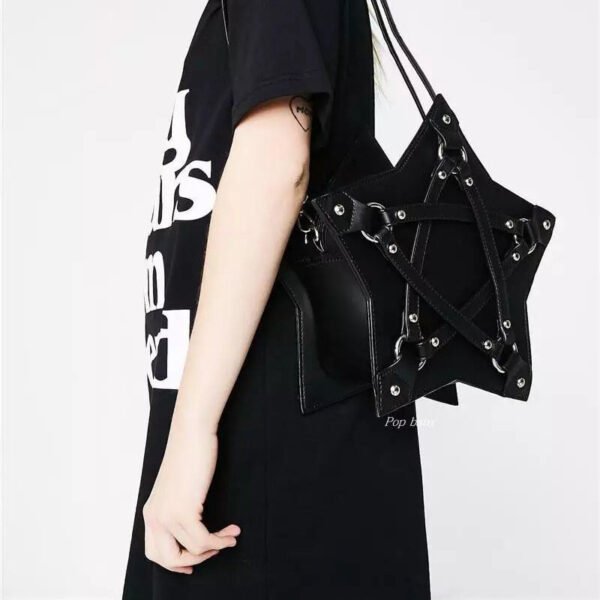 Women's Pentagram Strap PU Leather Shoulder Bag - Image 4