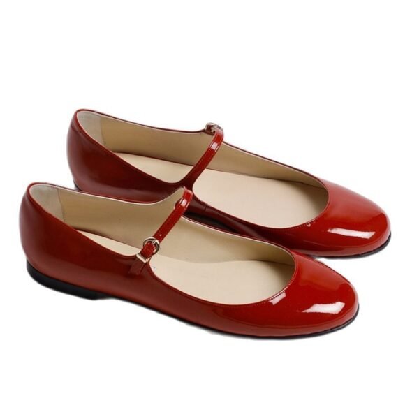 Wrist Strap Low Cut Round Head Women's Pumps - Image 9