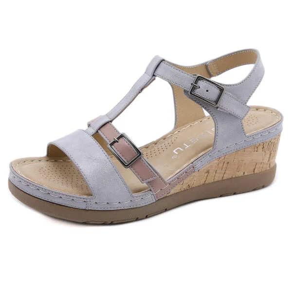 Women's Wedge Solid Color Comfort Sandals - Image 6