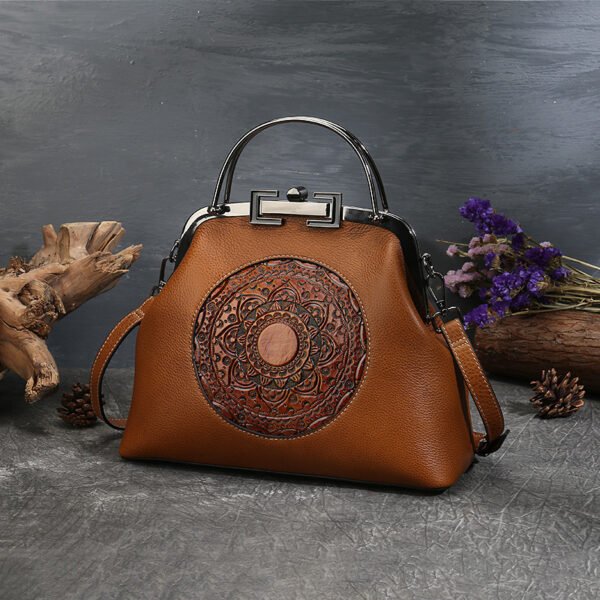 Women's Handbag Vintage Totem Embossed Lock - Image 4