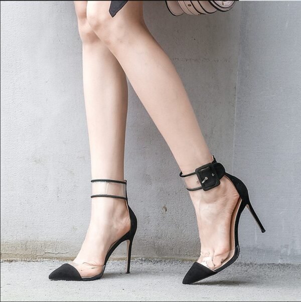 Women's Leather Versatile Slim High Heels - Image 4