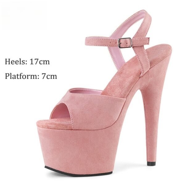 17cm Suede High Heel Sandals Model Catwalk - Image 4