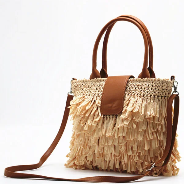 Women's Woven Hand One Shoulder Messenger Bag - Image 5