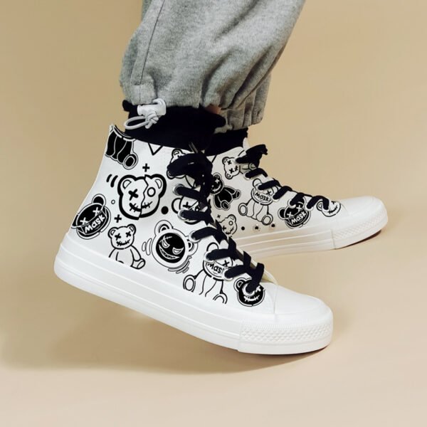 Women's High Top Trendy Graffiti Personalized Canvas Shoes - Image 3