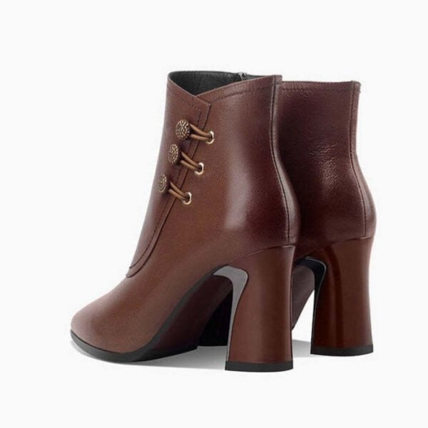 Women's Pointed Toe Chunky Heel Ankle Boots - Image 2