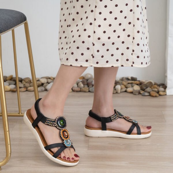 Boho Ethnic Anti-Slip Beaded Elastic Sandals