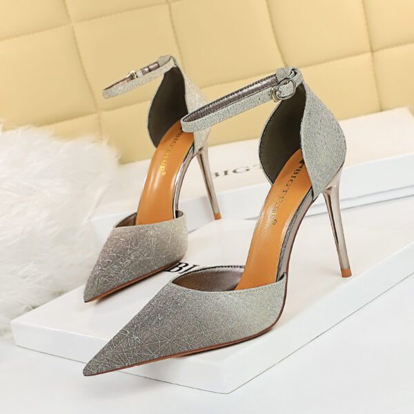 Women's High Heel Shallow Mouth Pointed Toe Colorblock Shoes