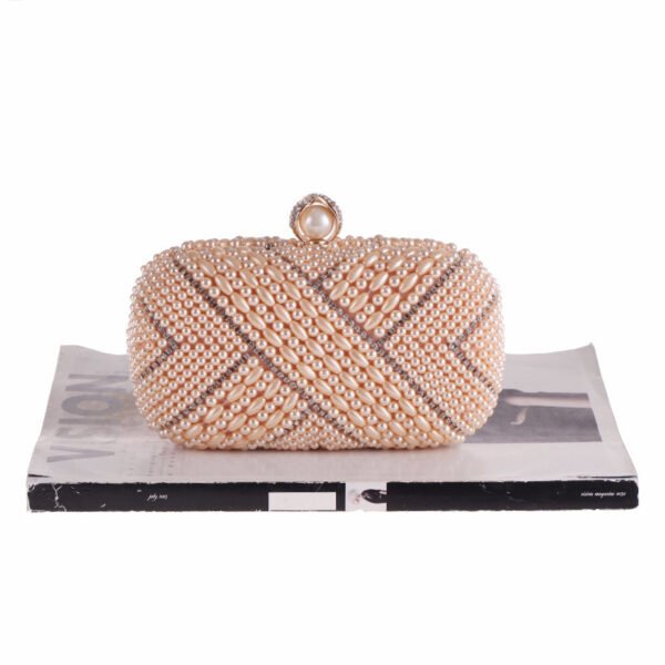 Women's Hand Holding Pearl Small Square Bag - Image 8