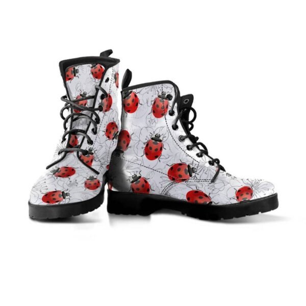 Women's High Help Combat Boots Seven Star Ladybird Cute Cartoon British Work Clothes Boots - Image 5