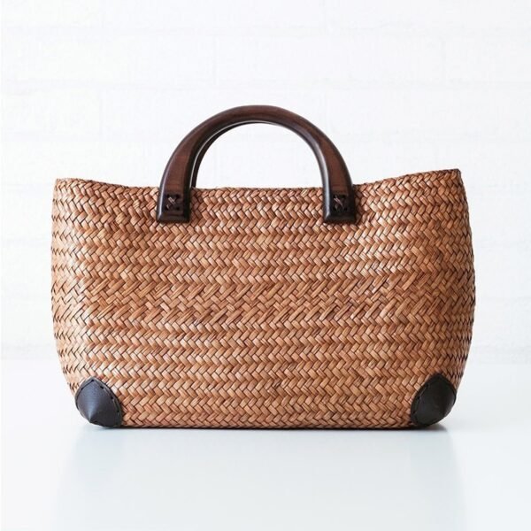 Women's Handbag Retro Storage Rattan Straw Bag Travel - Image 2