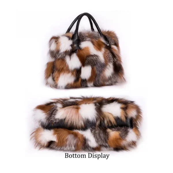 2023 New Clothing Designer Luxury Soft Fox Hair High-end Handbag Fashion Large Capacity Charm Women's Special Fur Bag - Image 6