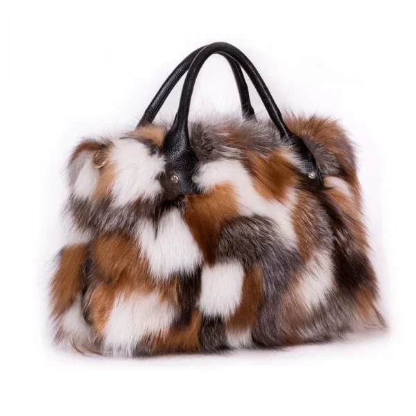 2023 New Clothing Designer Luxury Soft Fox Hair High-end Handbag Fashion Large Capacity Charm Women's Special Fur Bag - Image 7