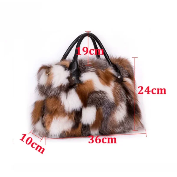 2023 New Clothing Designer Luxury Soft Fox Hair High-end Handbag Fashion Large Capacity Charm Women's Special Fur Bag - Image 5