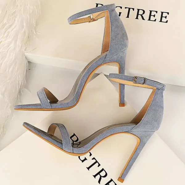 BIGTREE Shoes Summer Women Sandals Suede Hollow High Heels Stiletto Fashion Sandles Women Heels Ladies Shoes Women's Sandals - Image 2