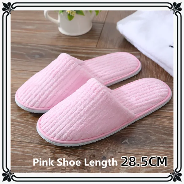 5 Pairs Winter Slippers Men Women  Hotel Disposable Slides Home Travel Sandals Hospitality Footwear One Size on Sale - Image 3