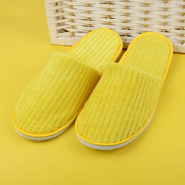 5 Pairs Winter Slippers Men Women  Hotel Disposable Slides Home Travel Sandals Hospitality Footwear One Size on Sale - Image 33