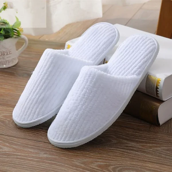 5 Pairs Winter Slippers Men Women  Hotel Disposable Slides Home Travel Sandals Hospitality Footwear One Size on Sale - Image 48