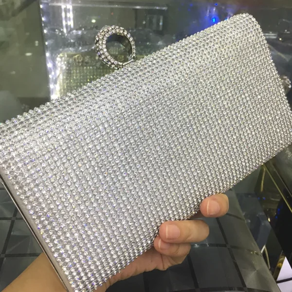 Double-sided Diamond Women's Black Mini Cute Clutch Gold Small Square Purses Wedding Party Nightclub Handbags For Women 2021 - Image 8