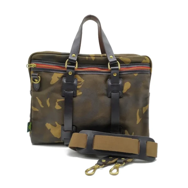 American Retro Oil Wax Water Repellent Canvas Camouflage Portable Briefcase Shoulder Messenger Bag