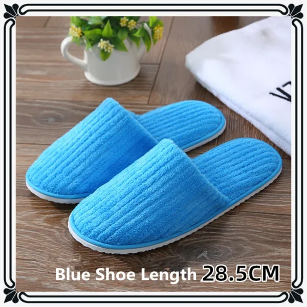 5 Pairs Winter Slippers Men Women  Hotel Disposable Slides Home Travel Sandals Hospitality Footwear One Size on Sale - Image 16