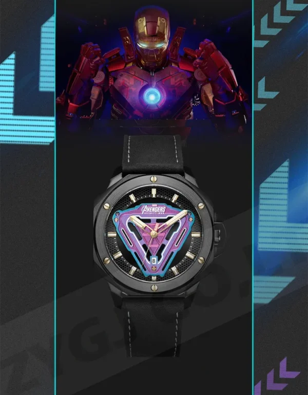 Disney Official Marvel Iron Men Stainless Steel Quartz Casual Wristwatches Energy Reactor Coated Glass 50M Waterproof New Clcok - Image 18