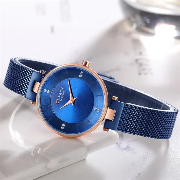 CURREN Luxury Crystal Watch Women Top Brand Classic Black Steel Mesh Ladies Wrist Watches Bracelet Girl Clock Relogio Feminino - Image 6