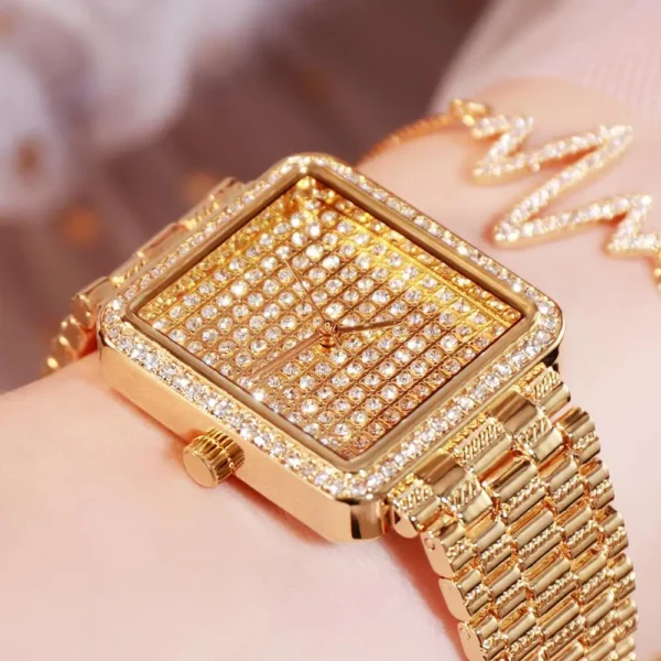 2020 Luxury Brand Square Ladies Watch Fashion Women Watches Diamond Waterproof Quartz Watch Gold Clock Crystal Female Wristwatch