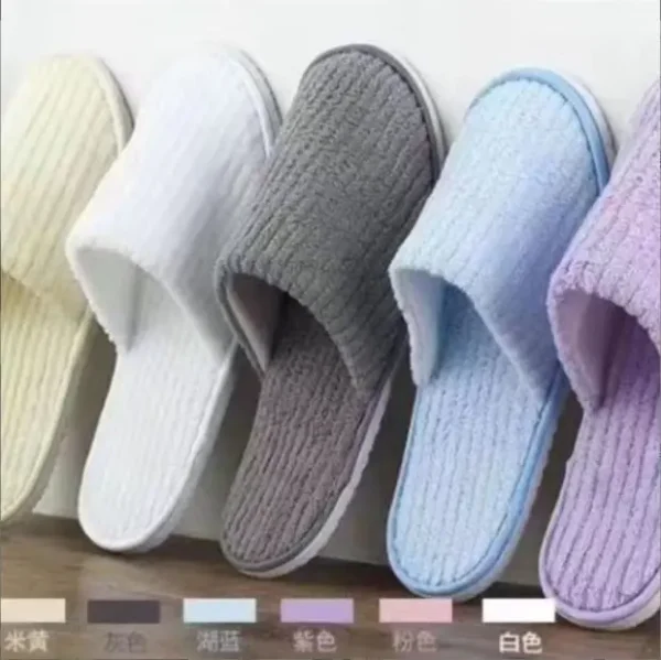 5 Pairs Winter Slippers Men Women  Hotel Disposable Slides Home Travel Sandals Hospitality Footwear One Size on Sale - Image 51