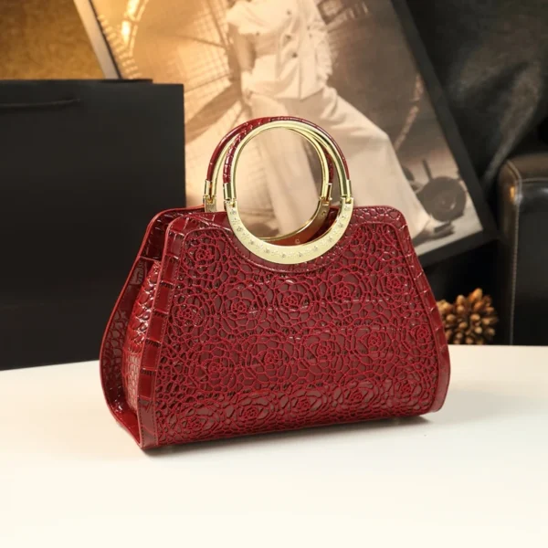 2021 New Fashion Genuine Leather Women Bag Crocodile Pattern Mother Bag Large Capacity Middle-Aged Lace Crossbody Handbag - Image 8