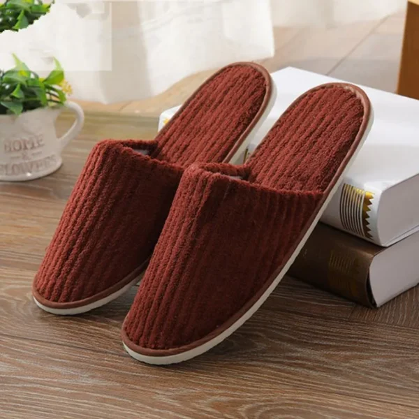 5 Pairs Winter Slippers Men Women  Hotel Disposable Slides Home Travel Sandals Hospitality Footwear One Size on Sale - Image 49