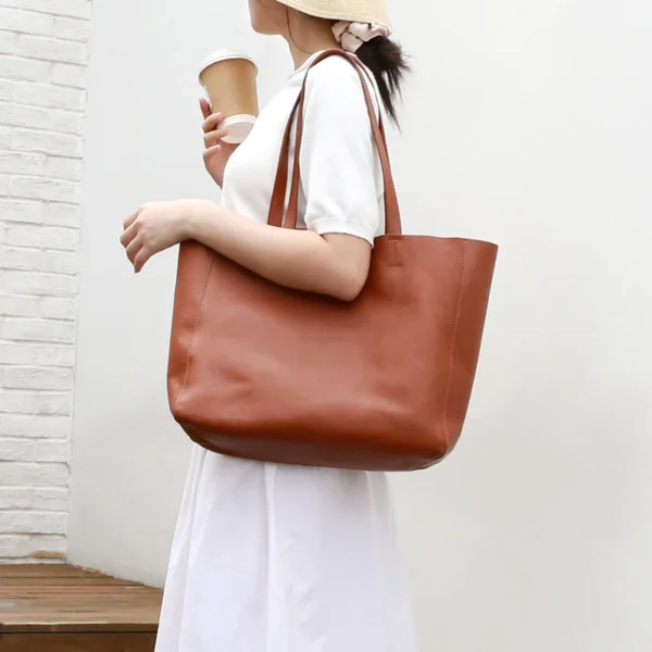 Bag Women 2020 New Leather Big Handbag Shoulder Bag Large-capacity Commuter Tote Bag Briefcase First Layer Cowhide Fashion Soft