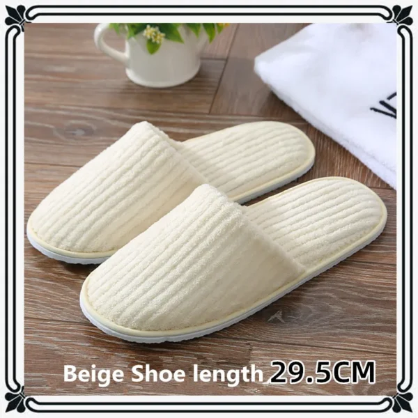 5 Pairs Winter Slippers Men Women  Hotel Disposable Slides Home Travel Sandals Hospitality Footwear One Size on Sale - Image 12