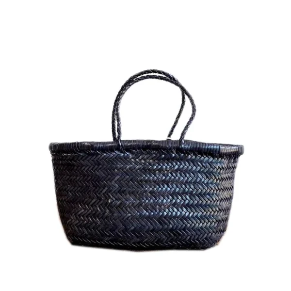 Designer woven totes bag women genuine leather cowskin knitting shopping basket handbag female bucket bag wholesale 2021 new - Image 10