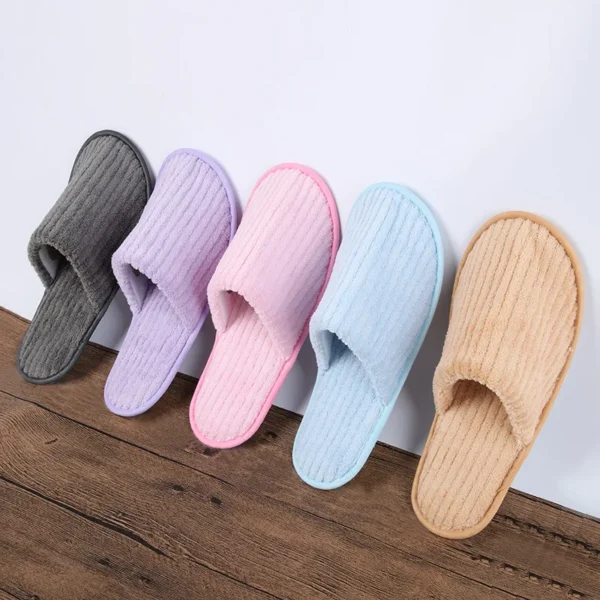 5 Pairs Winter Slippers Men Women  Hotel Disposable Slides Home Travel Sandals Hospitality Footwear One Size on Sale - Image 52