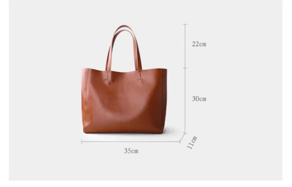 Bag Women 2020 New Leather Big Handbag Shoulder Bag Large-capacity Commuter Tote Bag Briefcase First Layer Cowhide Fashion Soft - Image 4