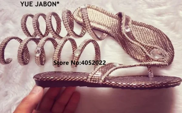 YUE JABON Snake Women Summer Shoes women sandals Crystal Around Women Gladiator Sandal women Boots 35-46 Roman shoes free ship - Image 13