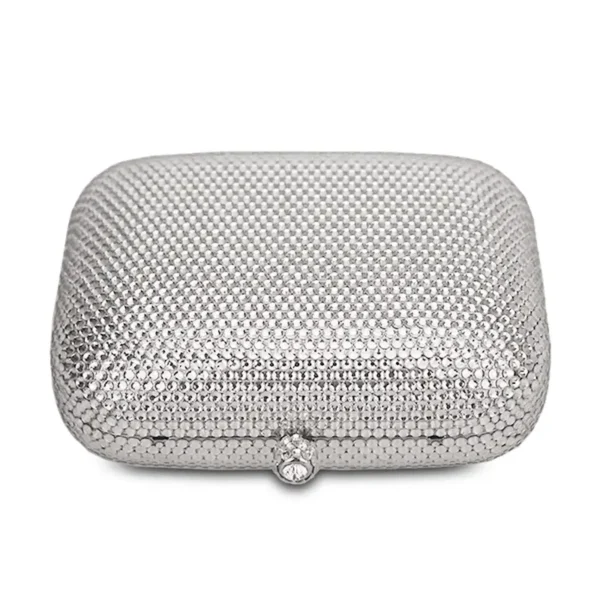 bing women bag square Diamonds Evening Bags Day Clutch silvery bright Crystal Bags coin straw Clutches Chain Shoulder Bag Purse - Image 4