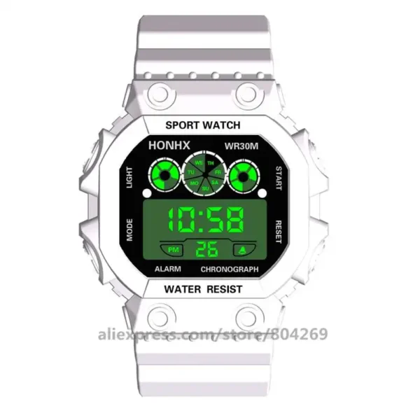 100pcs/Lot Wholesale Men Fashion LED Sports Watch Foreign Trade Wristwatch Thin Digital Silicone Clock Watches - Image 12