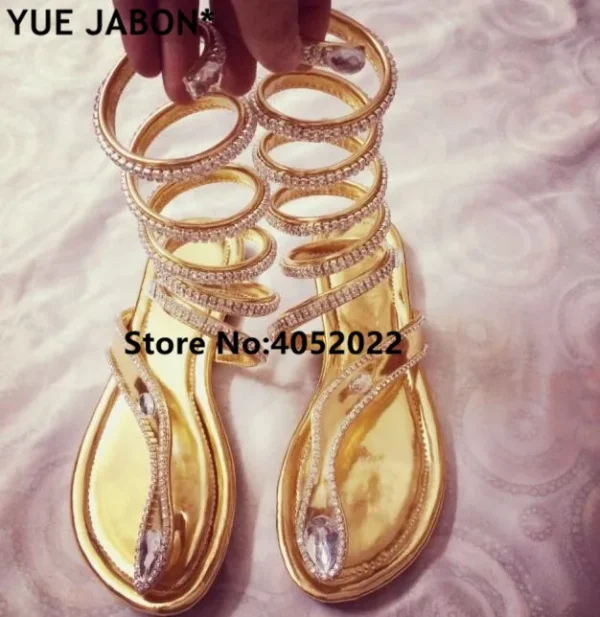 YUE JABON Snake Women Summer Shoes women sandals Crystal Around Women Gladiator Sandal women Boots 35-46 Roman shoes free ship - Image 7