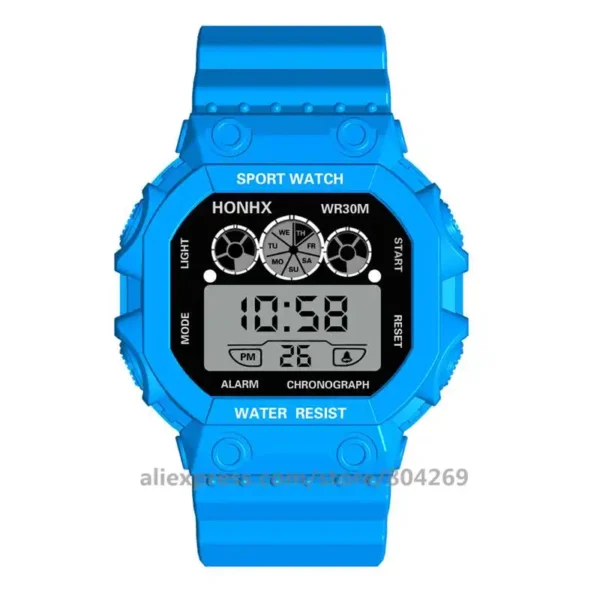 100pcs/Lot Wholesale Men Fashion LED Sports Watch Foreign Trade Wristwatch Thin Digital Silicone Clock Watches - Image 2