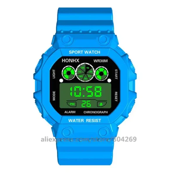 100pcs/Lot Wholesale Men Fashion LED Sports Watch Foreign Trade Wristwatch Thin Digital Silicone Clock Watches - Image 18