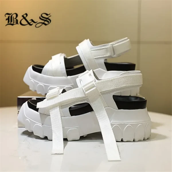 Black&Street women Summer Roma soft Transparent bottom platform sandals sheepskin insole comfortable buckle strap women sandals - Image 9