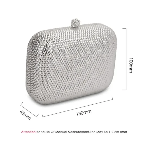 bing women bag square Diamonds Evening Bags Day Clutch silvery bright Crystal Bags coin straw Clutches Chain Shoulder Bag Purse - Image 5