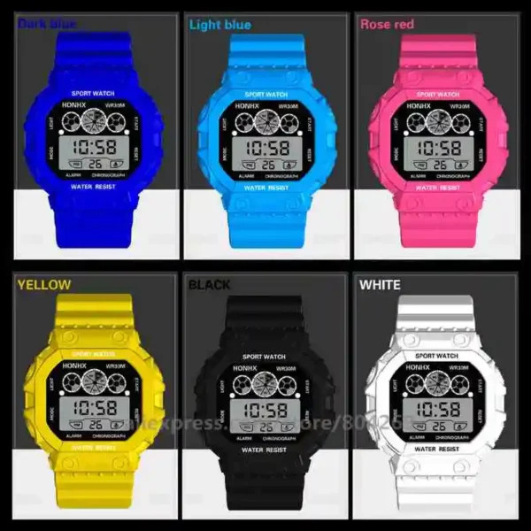 100pcs/Lot Wholesale Men Fashion LED Sports Watch Foreign Trade Wristwatch Thin Digital Silicone Clock Watches - Image 15