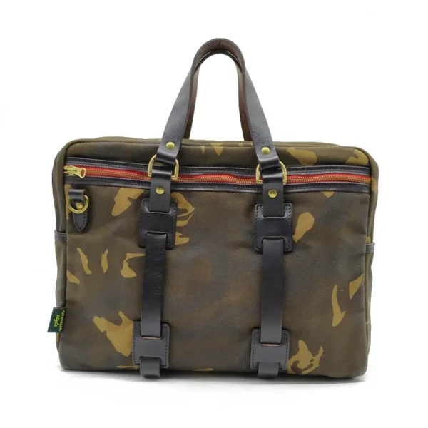 American Retro Oil Wax Water Repellent Canvas Camouflage Portable Briefcase Shoulder Messenger Bag - Image 5