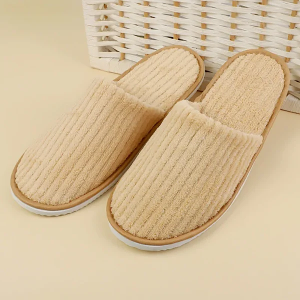 5 Pairs Winter Slippers Men Women  Hotel Disposable Slides Home Travel Sandals Hospitality Footwear One Size on Sale - Image 20